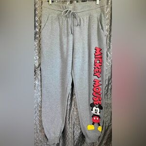Disney Women’s Grey Mickey Mouse Joggers Size L